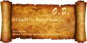 Oltyán Dorottya névjegykártya